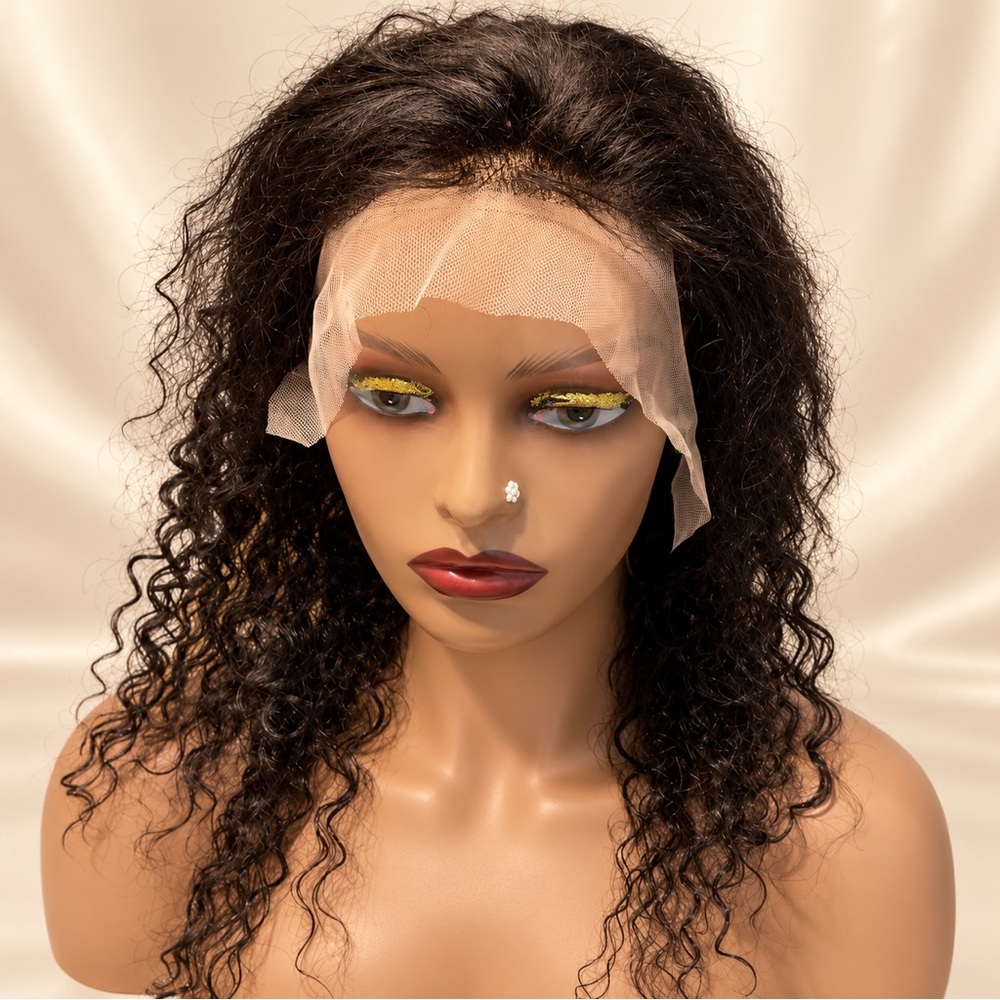 100% Human Hair Curly Lace Front Wig – Soft Natural Curls 20”